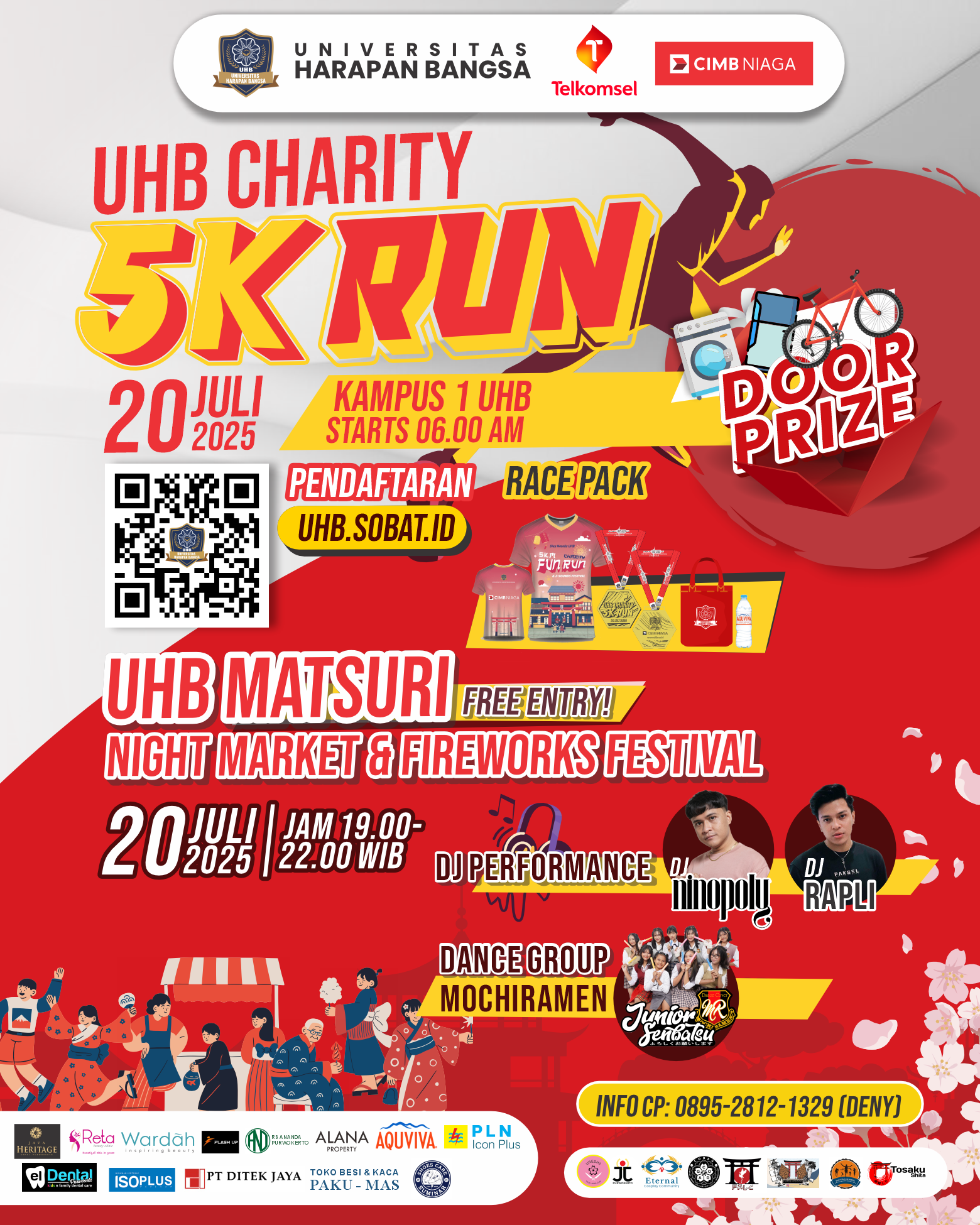 Charity Run Banyumas 2025 di UHB. Acara akan dimulai pada 20 Juli 2025
